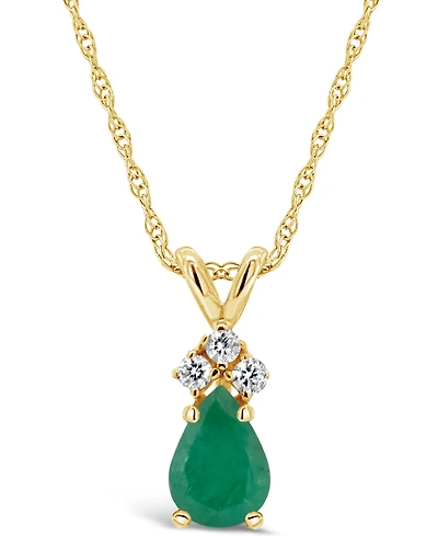 Ruby (1/2 ct. t.w.) and Diamond Accent Pendant Necklace 14k Yellow Gold (Also Sapphire & Emerald)