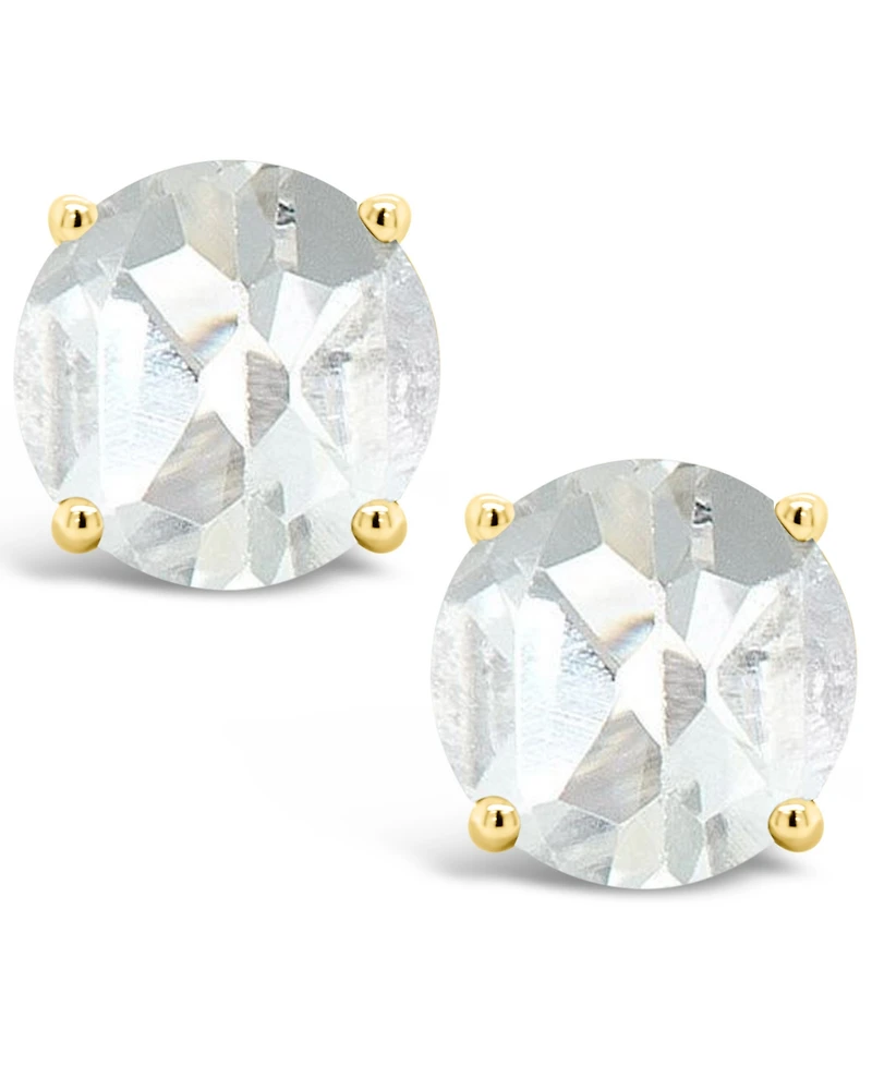 White Topaz (3 ct. t.w.) Stud Earrings in 14K Yellow Gold