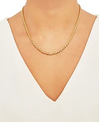 Rope Link 18" Chain Necklace in 18k Gold-Plated Sterling Silver