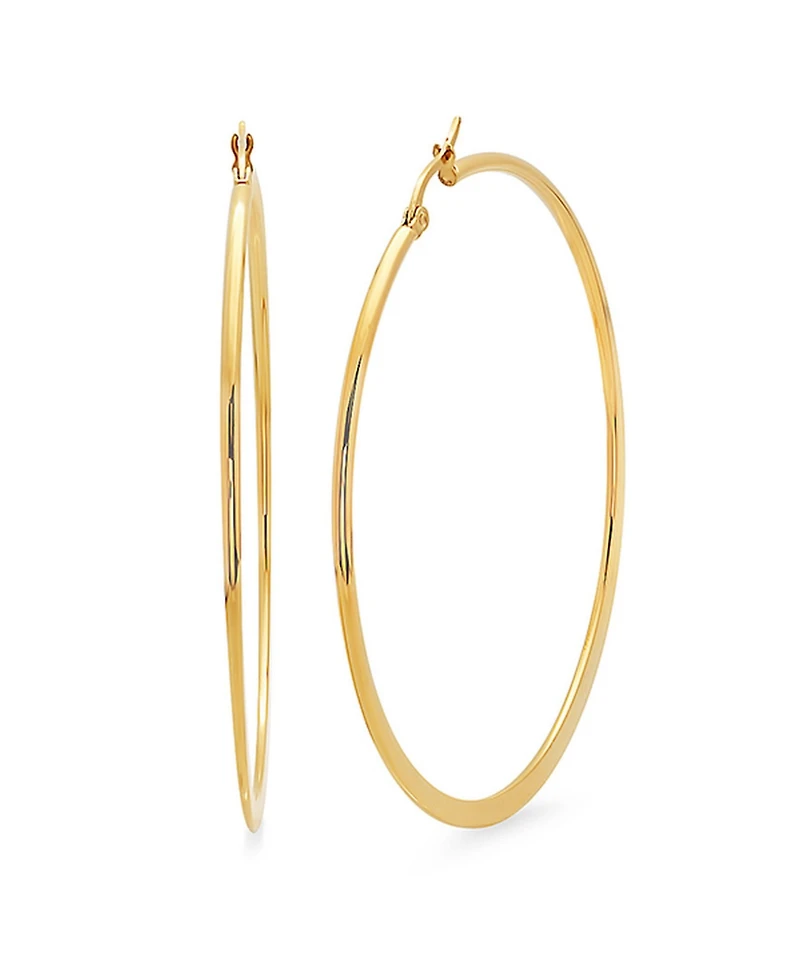 Steeltime 18K Gold Plated Stainless Steel Hoop Earrings