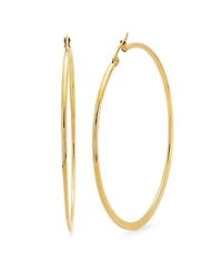 Steeltime 18K Gold Plated Stainless Steel Hoop Earrings