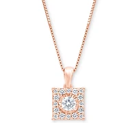 Diamond Square Halo 18" Pendant Necklace (1/3 ct. t.w.) in 14k White, Yellow or Rose Gold