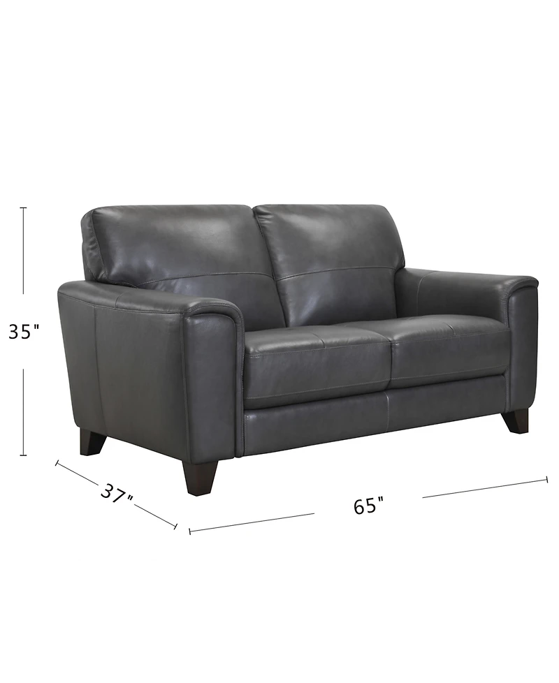 Brayna 65" Classic Leather Loveseat, Created for Macy's