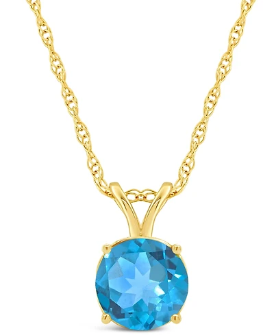 Peridot (1-3/8 ct. t.w.) Pendant Necklace 14K Yellow Gold. (Also Available Garnet, Citrine, Blue Topaz, White Topaz and Amethyst)