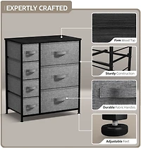 Sorbus Dresser with 7 Drawers - Storage Chest Organizer with Steel Frame, Wood Top, Handles