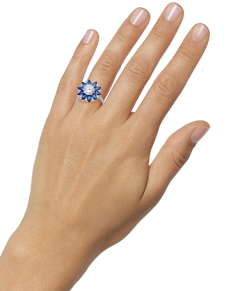 Cubic Zirconia Starflower Ring in Sterling Silver