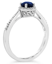 Sapphire (5/8 ct. t.w.) and Diamond Accent Ring Sterling Silver (Also Ruby)