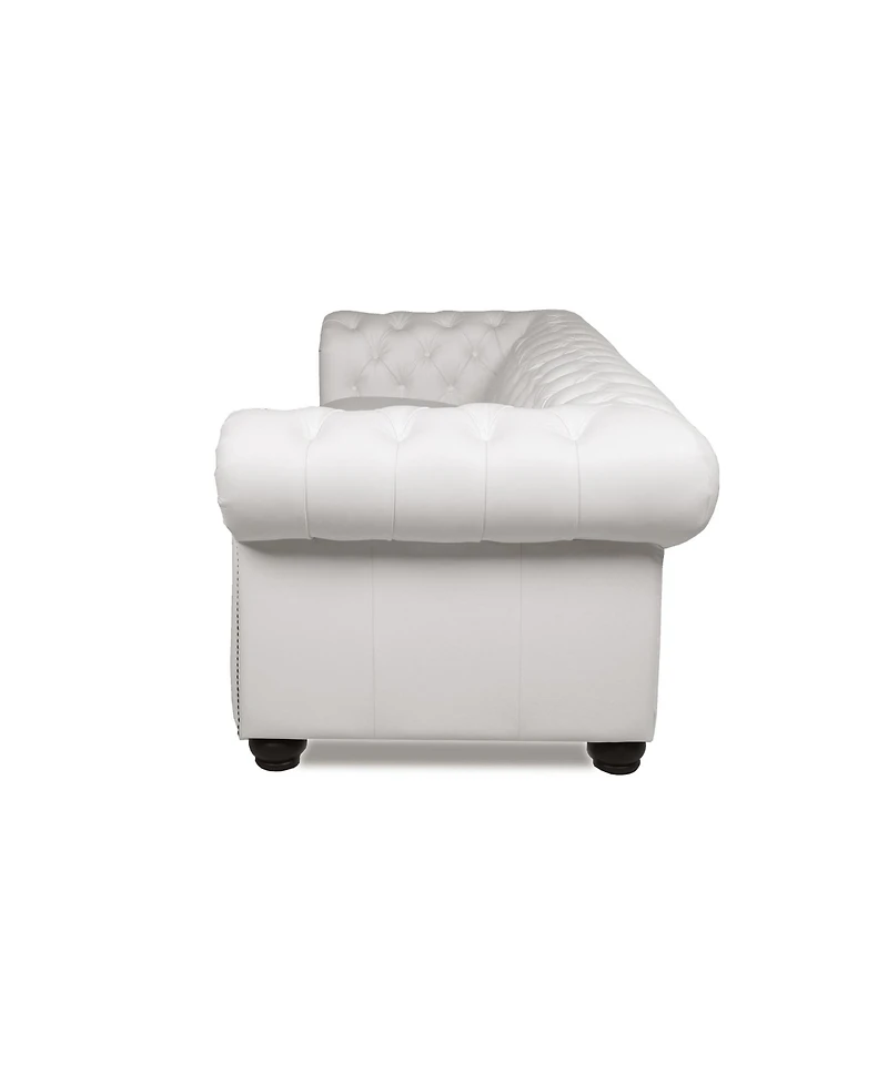 Alexandon Leather Chesterfield Tufted Sofa with Roll Arm