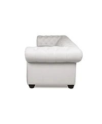 Alexandon Leather Chesterfield Tufted Sofa with Roll Arm