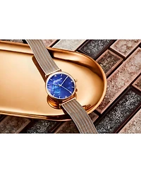 Stuhrling Women's Rose Gold - Silver Tone Mesh Stainless Steel Bracelet Watch 32mm