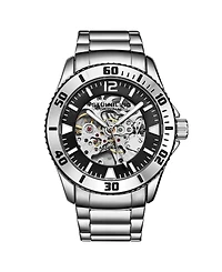 Stuhrling Men's Silver Tone Stainless Steel Bracelet Watch 44mm