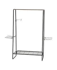 Iris Metal Freestanding Garment Rack with 3 Shelves