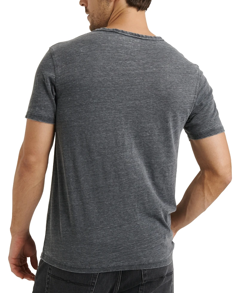 Lucky Brand Men's Venice Burnout Notch Short Sleeves T-shirt