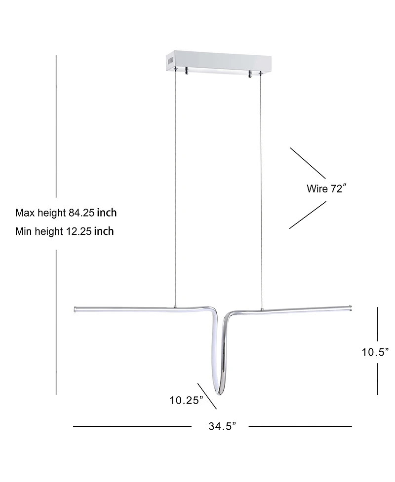 Ali 34.5" Dimmable Adjustable Integrated Led Linear Pendant