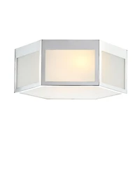 Moderno 15.75" Hexagon, Frosted Glass Led Flush Mount