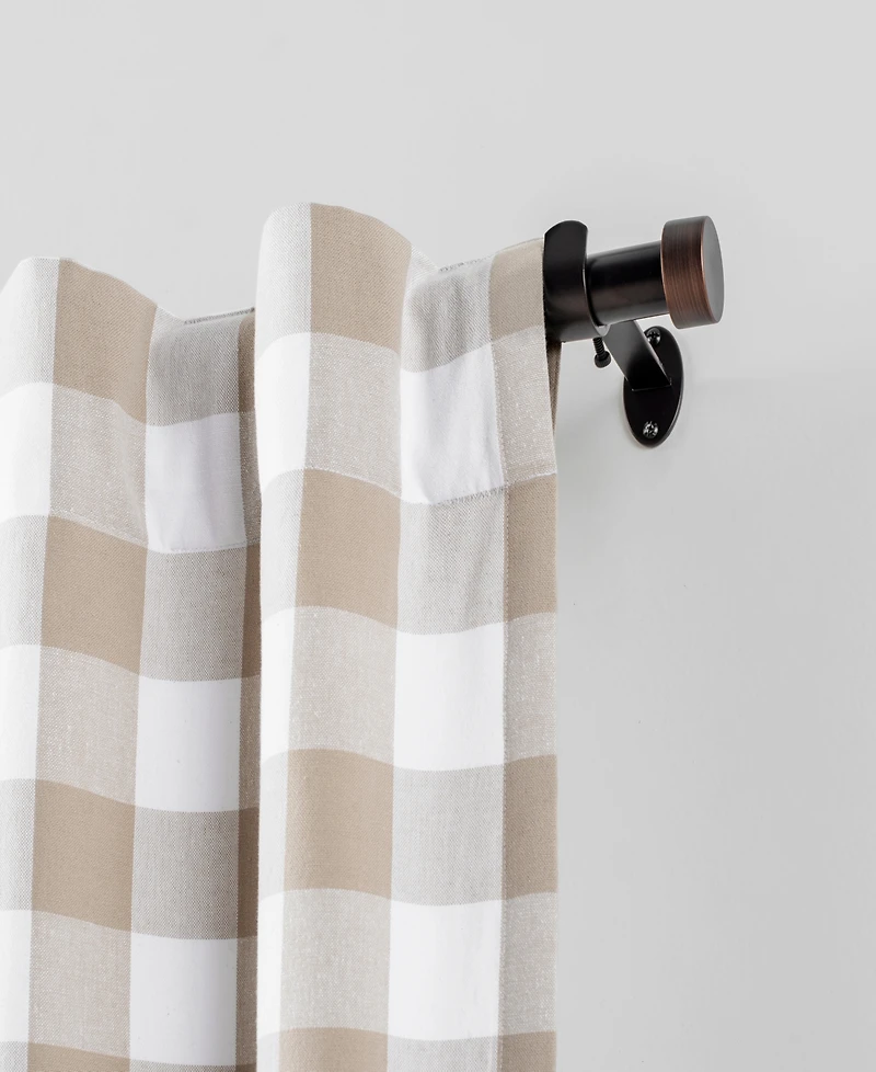 Serena Adjustable 28"-48" Curtain Rod with Cap Finials