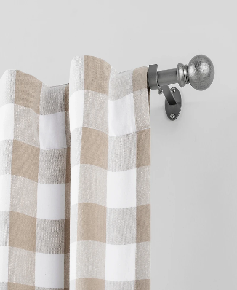 Farmhouse Adjustable 86"-120" Curtain Rod with Ball Finials