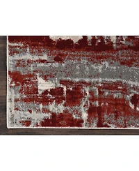 Long Street Looms Samuel SAM14 Ivory, Red 2'2" x 7'6" Runner Rug