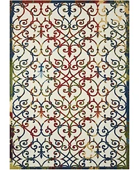 Long Street Looms Backyard BAC093 Multi 4'4" x 6'3" Outdoor Area Rug