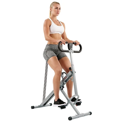 Sunny Health & Fitness Upright Row-n-Ride Rowing Machine Rower for Full Body Workout, Glutes, Squat Assist, and Exercise