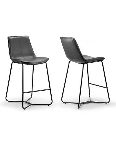 Glamour Home Set of 2 Amery Iron Frame Vintage-like Counter Stool