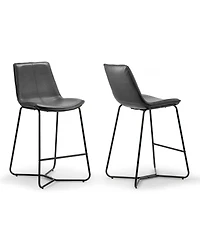 Glamour Home Set of 2 Amery Iron Frame Vintage-like Counter Stool