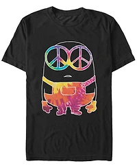 Fifth Sun Minions Men's Hippie Tie Dye Peace Sign Short Sleeve T-Shirt