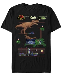 Fifth Sun Jurassic Park Men's Digital Video Game Scene Short Sleeve T-Shirt