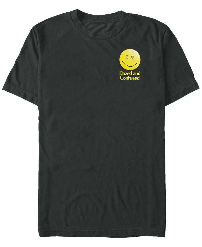 Fifth Sun Dazed and Confused Men's Left Chest Smiley Face Short Sleeve T-Shirt