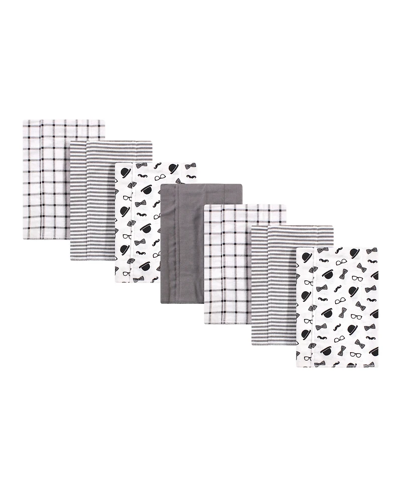 Little Treasure Baby Boy Cotton Flannel Burp Cloths 7pk, Gentleman, One Size