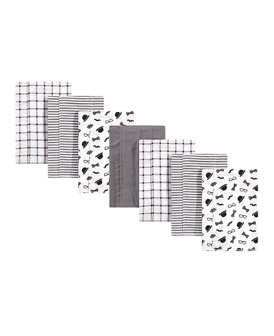 Little Treasure Baby Boy Cotton Flannel Burp Cloths 7pk, Gentleman, One Size