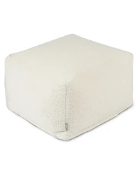 Majestic Home Goods Sherpa Ottoman Square Pouf 27" x 17"