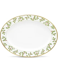 Noritake Holly & Berry Gold Oval Platter