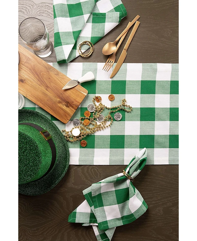 Design Imports Shamrock Buffalo Check Table Runner