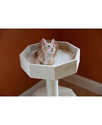 Armarkat Premium Scots Pine 29-Inch Real Wood Cat Tree with Perch and Condo