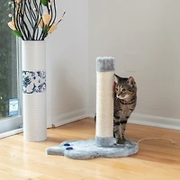 Armarkat Mouse Shape Real Wood Cat Scratcher Toy with Sisal Scratching Post and Hanging Rope Toys