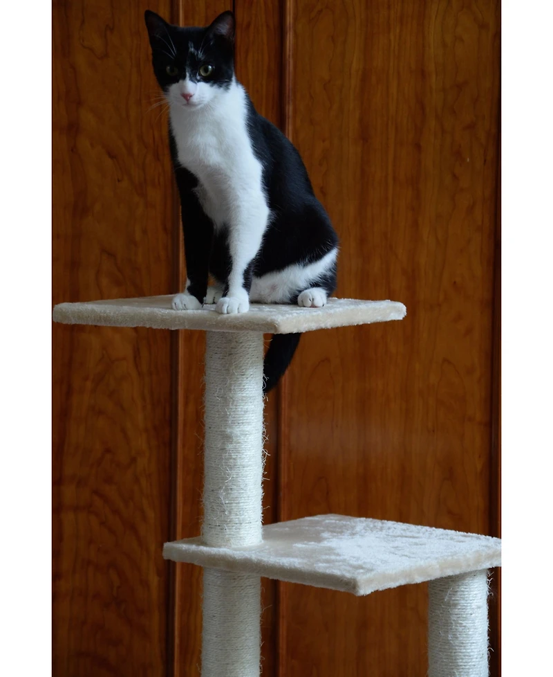 Armarkat GleePet GP78480321 48-Inch Real Wood Cat Tree in Beige with Perch and Playhouse