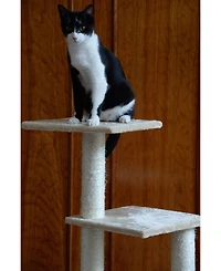Armarkat GleePet GP78480321 48-Inch Real Wood Cat Tree in Beige with Perch and Playhouse