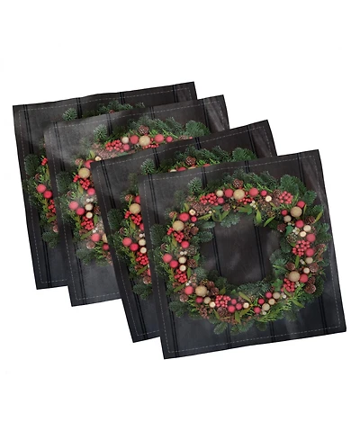 Ambesonne Christmas Set of 4 Napkins