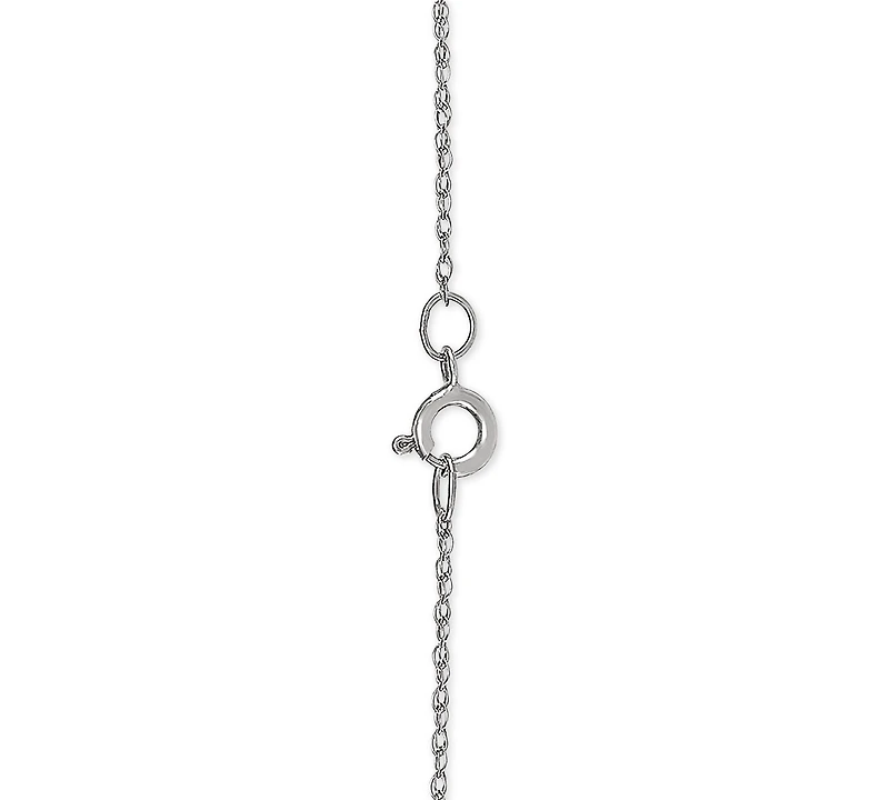 Aquamarine (7/8 ct. t.w.) & Diamond (1/20 ct. t.w.) 18" Pendant Necklace in 14k White Gold