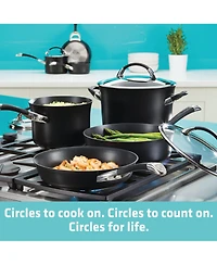Circulon Symmetry Hard-Anodized Nonstick Induction Casserole Pan with Lid, 5.5-Quart, Black