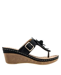 Gc Shoes Women's Flora Rosette Wedge Sandals
