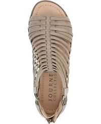 Journee Collection Women's Delilah Gladiator Sliver Wedge Sandals