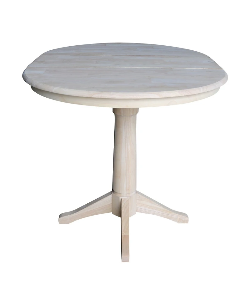 International Concepts 36" Round Top Pedestal Table with 12" Leaf