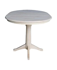 International Concepts 36" Round Top Pedestal Table with 12" Leaf