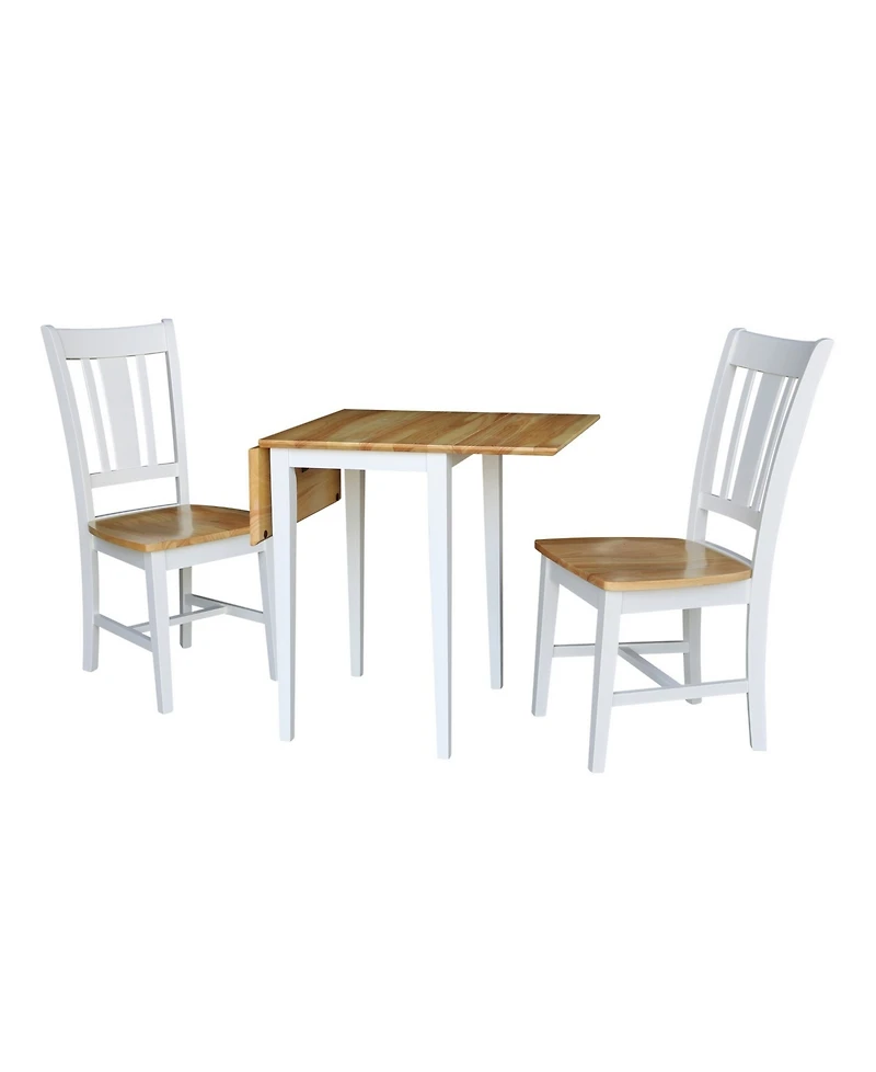 International Concepts Small Dual Drop Leaf Table with 2 San Remo Chairs