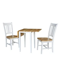 International Concepts Small Dual Drop Leaf Table with 2 San Remo Chairs