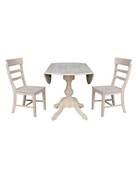 International Concepts 42" Round Top Pedestal Table with 2 Chairs