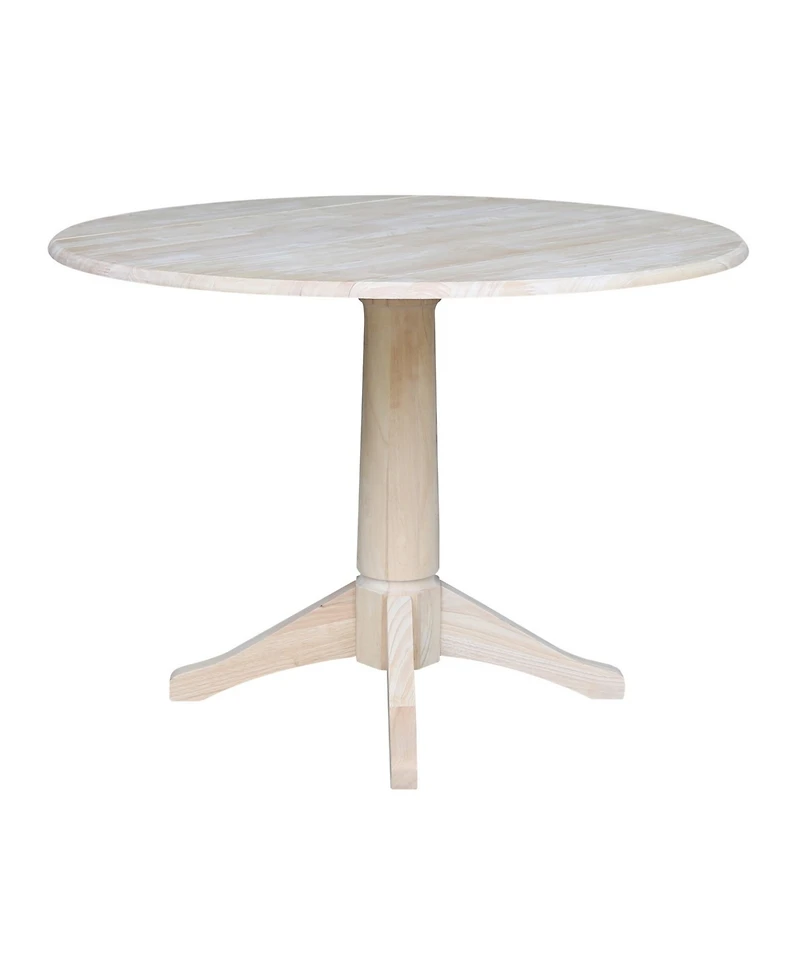 International Concepts 42" Round Dual Drop Leaf Pedestal Table