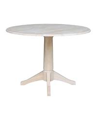 International Concepts 42" Round Dual Drop Leaf Pedestal Table